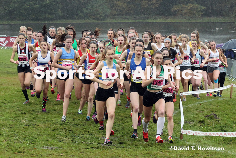 Womens under-17s, National Cross Country Relay Champs., Berry Hill Park, Mansfield.  Photo: David T. Hewitson/Sports for All Pics